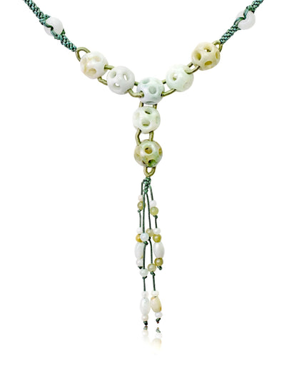 Men Handcrafted Beaded Necklace with Genuine Jade Beads a Classic Jewelry Spectacular Birthday Gift