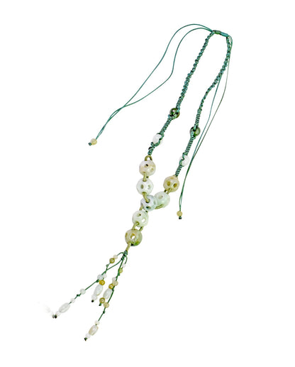 Handcrafted Beaded Necklace with Genuine Jade Beads a Classic Jewelry Spectacular Anniversary Gift