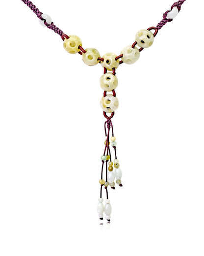 Yellow Jade Handcrafted Beaded Necklace with Genuine Jade Beads a Classic Jewelry Spectacular Birthday Gift