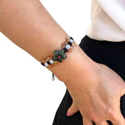 Handwoven Star Shaped Flowers A Simple Bracelet For Her Valentines Bracelet Passionate Anniversary Day Gift