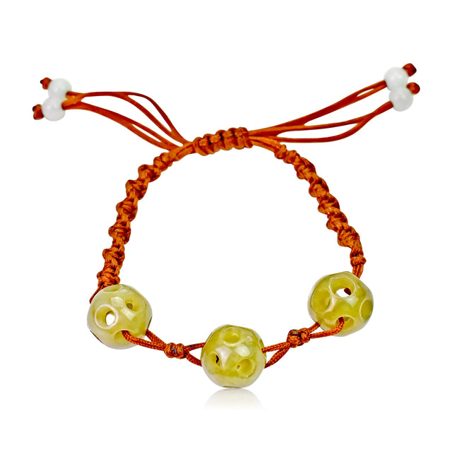Get the Look: Triple Spherical Perforated Beads Handmade Jade BraceletBraceletsSerenity Jade