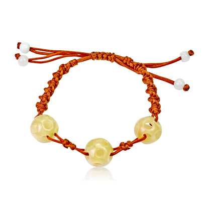 Yellow Jade Handmade Beaded Bracelets a Stone Bead for Women Bracelet Jewelry Birthday Gift for Luck and Harmony