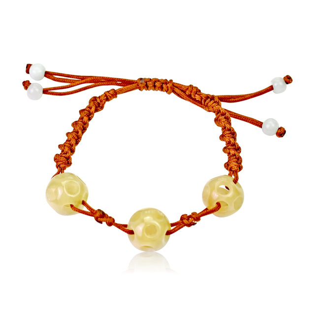 Get the Look: Triple Spherical Perforated Beads Handmade Jade BraceletBraceletsSerenity Jade