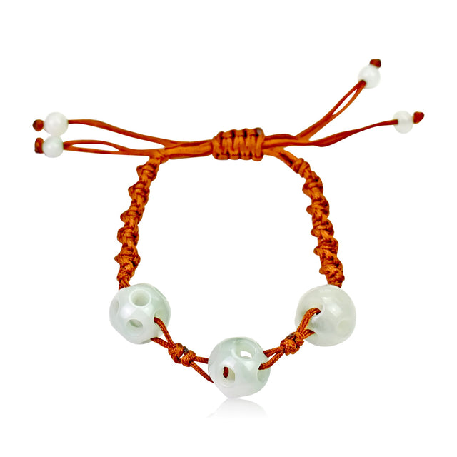Get the Look: Triple Spherical Perforated Beads Handmade Jade BraceletBraceletsSerenity Jade