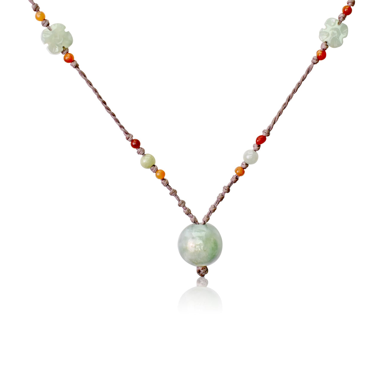 Handmade Beads with Real Jade Beads for Unisex Handcrafted Beaded Necklace for Balance Birthday Gift