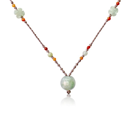 Handmade Beads with Real Jade Beads for Unisex Handcrafted Beaded Necklace for Balance Birthday Gift
