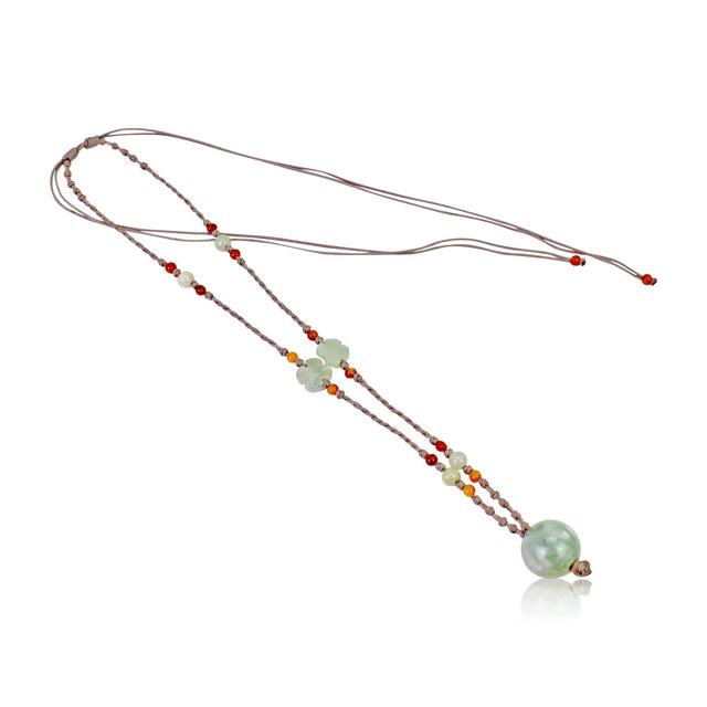 Handmade Beads with Real Jade Beads for Unisex Handcrafted Beaded Necklace for Balance Anniversary Gift
