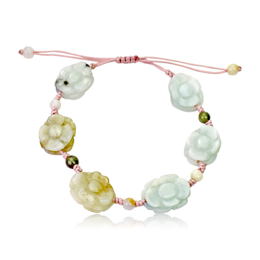 Green Jade Waterlily A Handwoven Bracelet For Women Water Lily Flower With Mystical Healing Energy Gift
