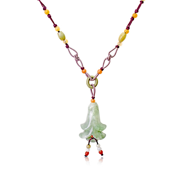 Campanula Pink Bell Flower A Personalized Birth Flower Necklace for Women Pendant Flower an Meaningful Birthday Gift