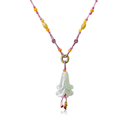 Campanula Pink Bell Flower A Personalized Birth Flower Necklace for Women Pendant Flower Lovely Engagement Gift