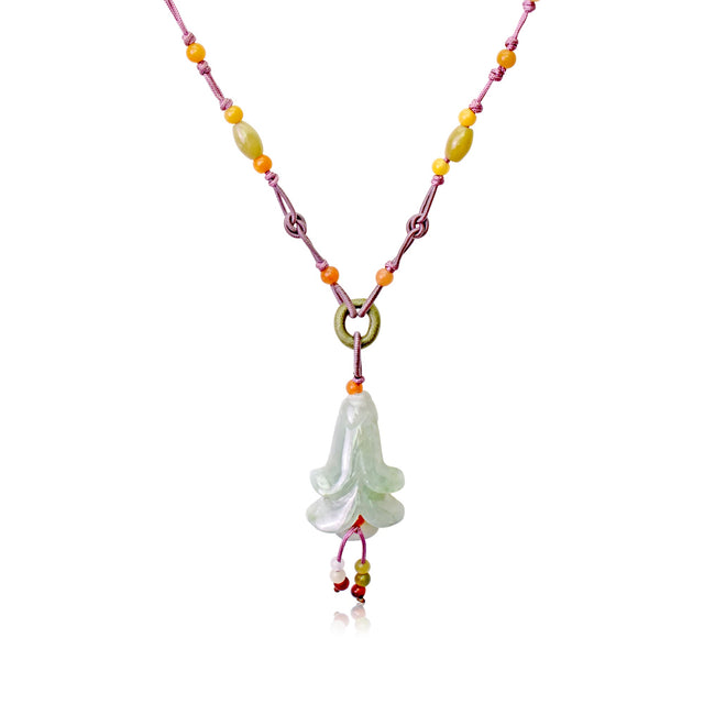 Campanula Pink Bell Flower A Personalized Birth Flower Necklace for Women Pendant Flower Lovely Engagement Gift