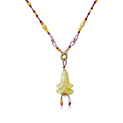 Handmade Campanula Pink Bell Flower A Personalized Birth Flower Necklace for Women Pendant Flower Birthday Gif