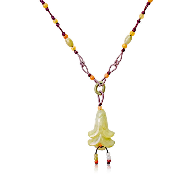 Handmade Campanula Pink Bell Flower A Personalized Birth Flower Necklace for Women Pendant Flower Birthday Gif