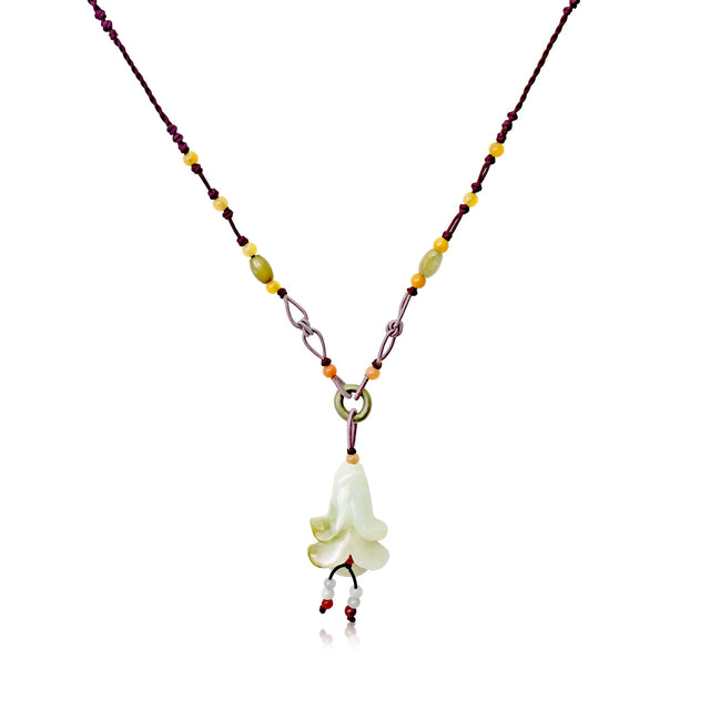 Campanula Pink Bell Flower A Personalized Birth Flower Necklace for Women Birthday Gift with Mystical Energy