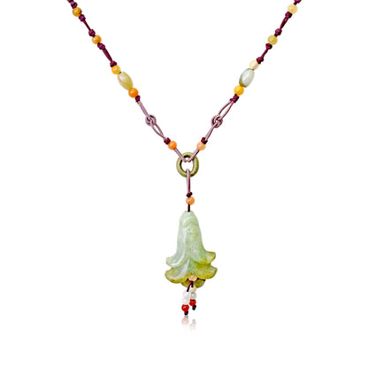 Campanula Pink Bell Flower A Personalized Birth Flower Necklace for Women Pendant Flower Birthday Gift with Mystical Energy