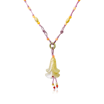 Handmade Jewelry Campanula Pink Bell Flower A Personalized Birth Flower Necklace for Women Pendant Flower Birthday Gift