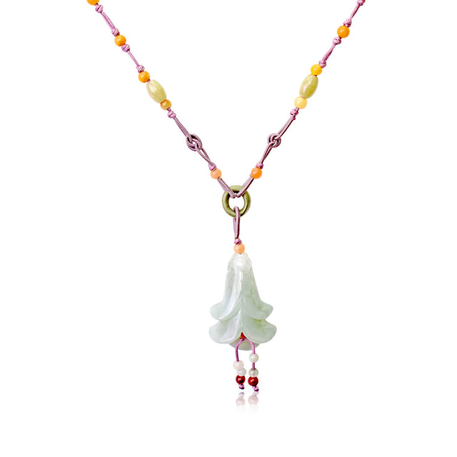 Handcraved Jewelry Campanula Pink Bell Flower A Personalized Birth Flower Necklace for Women Pendant Flower Birthday Gift