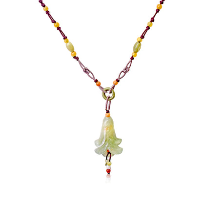 Campanula Pink Bell Flower A Personalized Birth Flower Necklace for Women Pendant Flower Unforgettable Anniversary Gift
