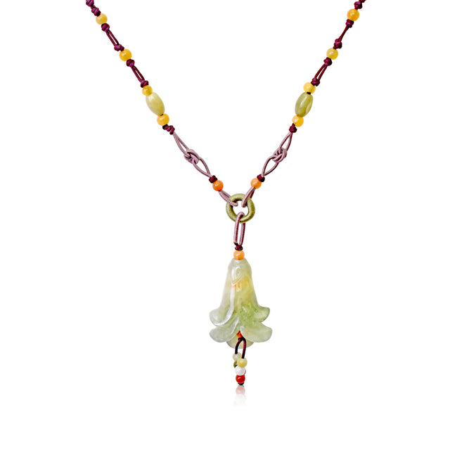 Campanula Pink Bell Flower A Personalized Birth Flower Necklace for Women Pendant Flower Unforgettable Anniversary Gift