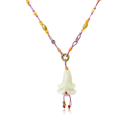 Campanula Pink Bell Flower A Personalized Birth Flower Necklace for Women Pendant Flower Ideal Beautiful Engagement Gift
