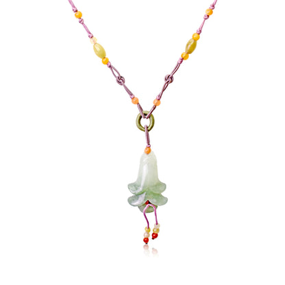 Graceful Campanula Pink Bell Flower A Personalized Birth Flower Necklace for Women Pendant Flower Birthday Gift