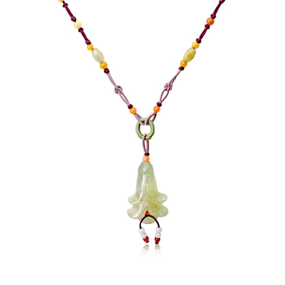 Elegant Campanula Pink Bell Flower A Personalized Birth Flower Necklace for Women Pendant Flower Valentine's Day Gift