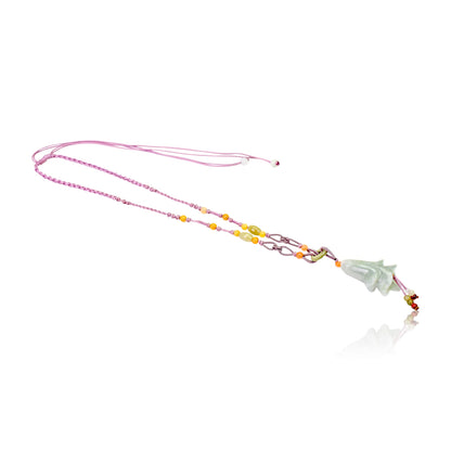 Lovely Campanula Pink Bell Flower A Personalized Birth Flower Necklace for Women Pendant Flower Birthday Gift