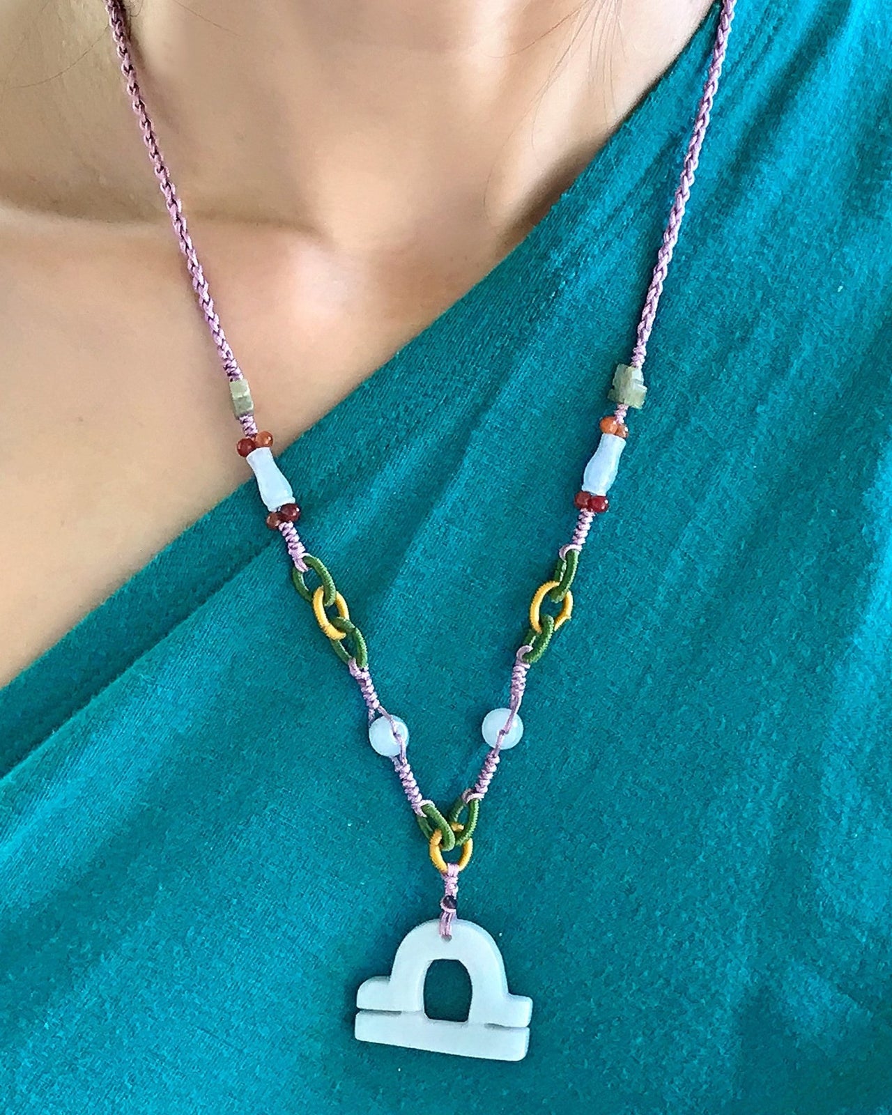 Women Handmade Libra Pendant Jade For Men And Women Libra Birthstone Necklace Birthday Gift