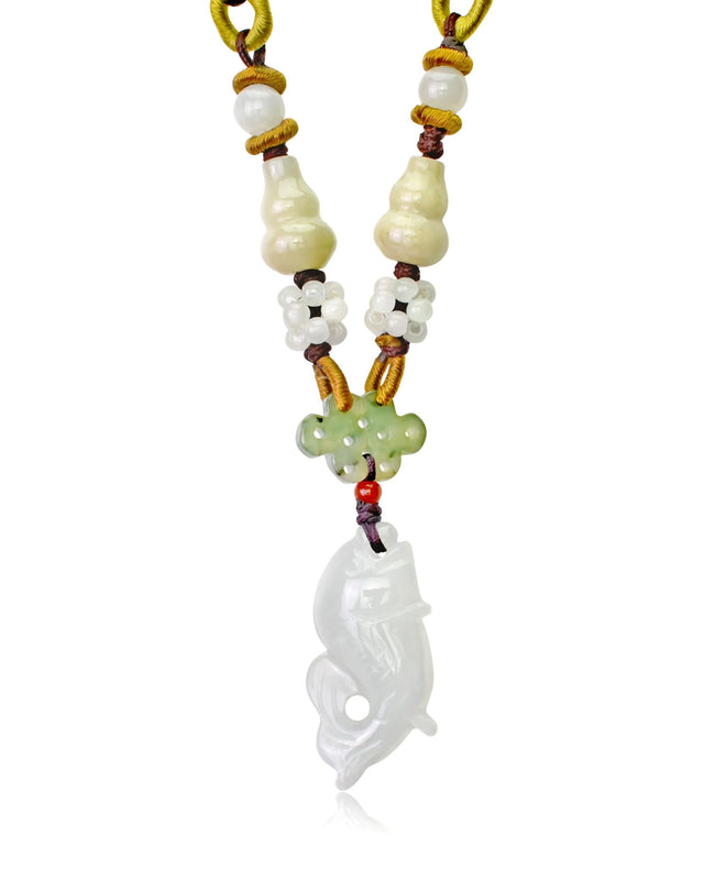 Gold Fish Handmade Jade Necklace Pendant for Attracting Wealth and AbundanceNecklacesSerenity Jade