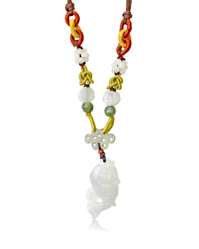 Gold Fish Handmade Jade Necklace Pendant for Attracting Wealth and AbundanceNecklacesSerenity Jade
