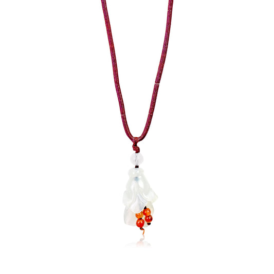 White Jade Campanula White Bell Shaped Flower A Flower Chain Necklace for Her Birthstone Jewelry Birthday Gift