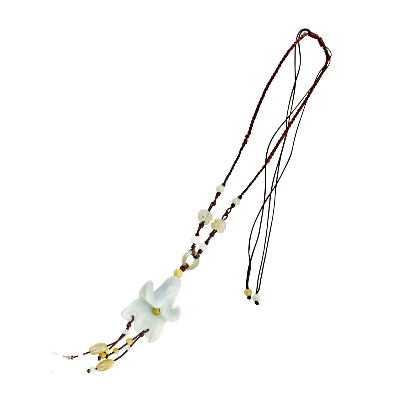 Handmade Jade Bellflower Necklace Pendant for Gratitude, Romance, and WealthNecklacesSerenity Jade