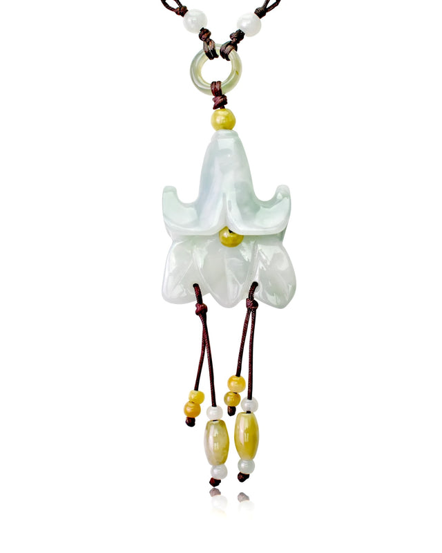 Handmade Jade Bellflower Necklace Pendant for Gratitude, Romance, and WealthNecklacesSerenity Jade