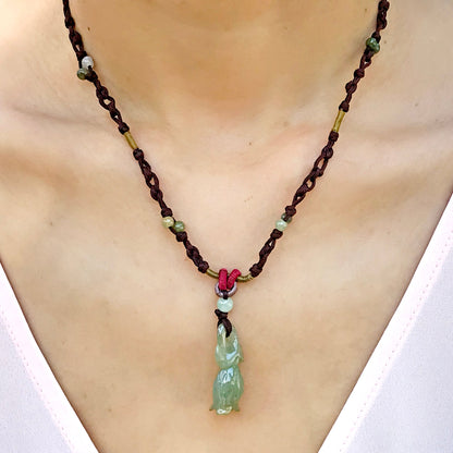 Women Small Purple Bell Flower for Necklaces for Her Floral Pendant with Mystical Jade Energy Valentine’s Day Gift