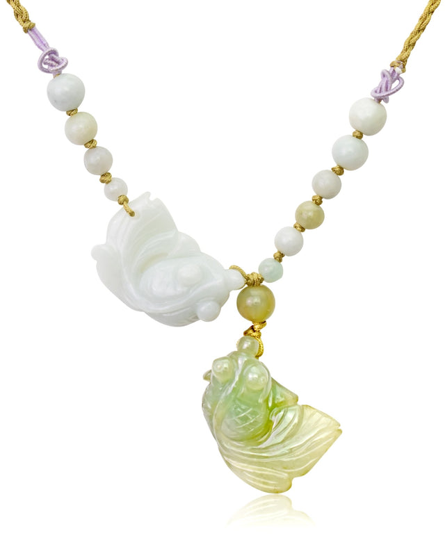 Handmade Necklace with Gemstone Jade Fish Charm Necklace for Women Jade Fish Charm for Birthday Gift Necklace for her Gold Fish PendantNecklacesSerenity Jade