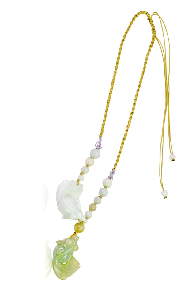 Handmade Necklace with Gemstone Jade Fish Charm Necklace for Women Jade Fish Charm for Birthday Gift Necklace for her Gold Fish PendantNecklacesSerenity Jade