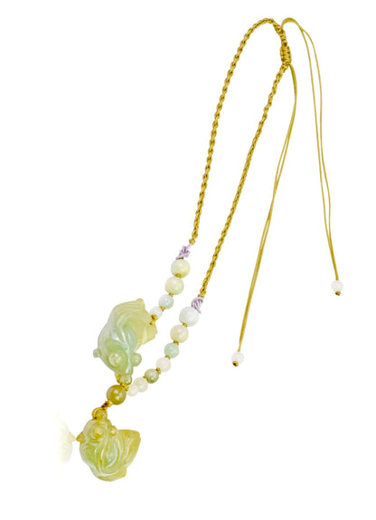 Yellow Jade Gold Fish Necklace for Women Gold Fish Pendant or Goldfish Jewelry Thoughtful Mother’s Day Gift