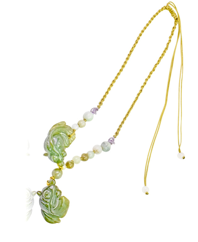 Handmade Necklace with Gemstone Jade Fish Charm Necklace for Women Jade Fish Charm for Birthday Gift Necklace for her Gold Fish PendantNecklacesSerenity Jade