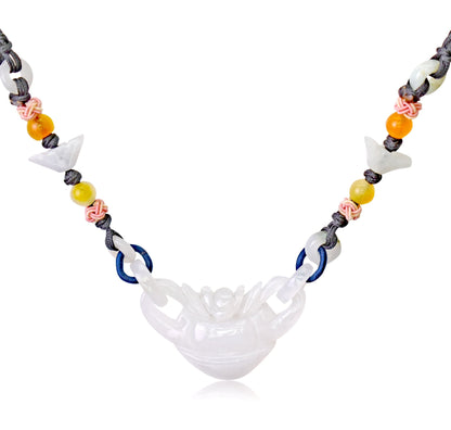 White Jade Unique Necklace a Money Pot for Unisex Necklace Money For Financial Birthdays and Anniversaries Gift