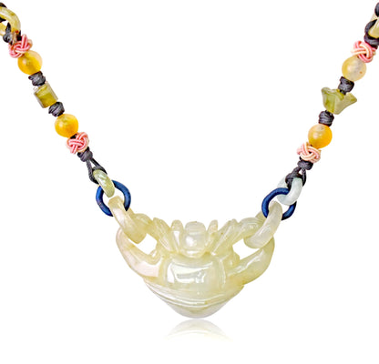 Yellow Jade Unique Necklace a Money Pot for Unisex Necklace Money For Financial Birthdays and Anniversaries Gift