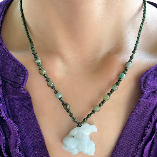 Women Horse Necklace For Unisex Year Of The Horse Handmade Jewelry Carved Jade Horse Spiritual Birthday Gift