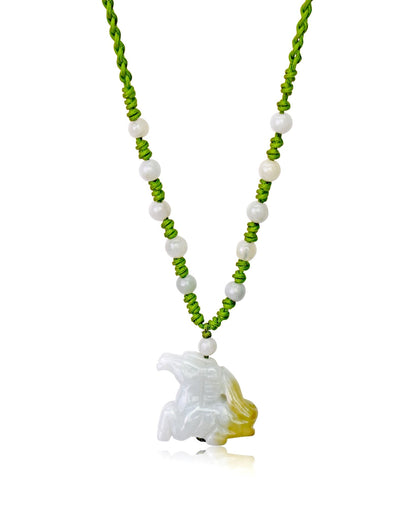 Birthday Gift Horse Necklace For Unisex Year Of The Horse Handmade Jewelry Carved Jade Horse