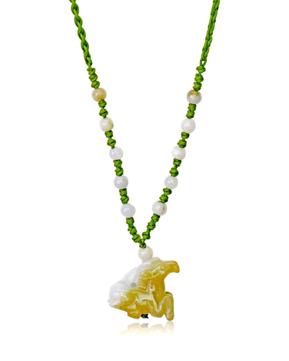 Horse Necklace For Unisex Year Of The Horse Handmade Jewelry Carved Jade Horse Meaningful Birthday Gift