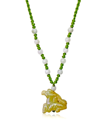 Meaningful Birthday Gift Horse Necklace For Unisex Year Of The Horse Handmade Jewelry Carved Jade Horse