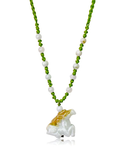Year Of The Horse Necklace For Unisex Carved Jade Horse Spiritual Zodiac Jewelry For Meaningful Birthday Gift