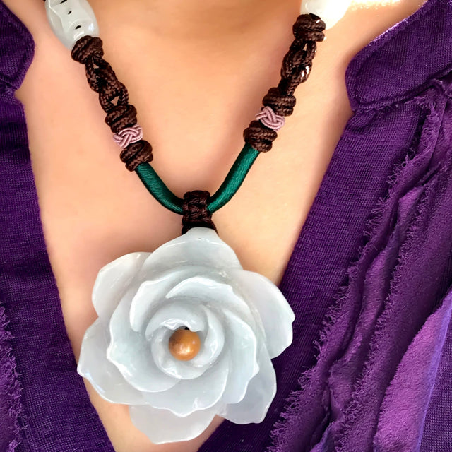 ice jade pendant forever rose with necklace for birthdays that bloom with joy
