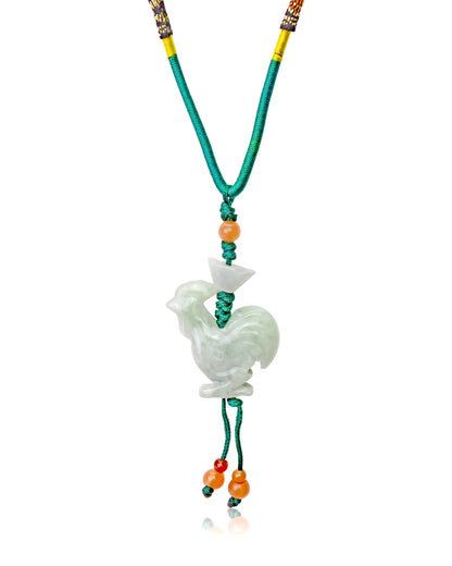Rooster Jewelry For Unisex Jade Rooster a Zodiac Sign Jewelry Celebrating Soulful Birthday Gift