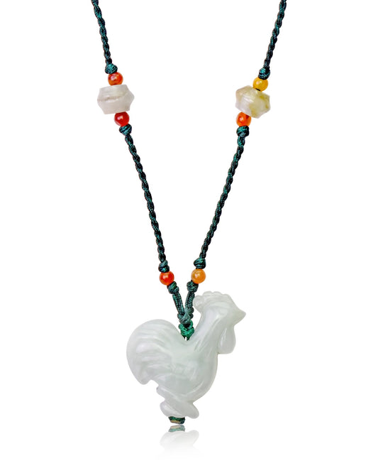 Rooster Pendant Chinese Zodiac Necklace For Unisex Chinese Rooster Zodiac Handcrafted Pendant For Health And Protection Gift