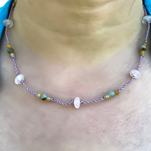 Indulge in Natural Elegance with the Rose Quartz Gemstone Pendant NecklaceNecklacesSerenity Jade