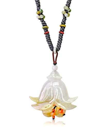 Handmade Tall Bell Flower a Birthday Month Flower Necklace for Women Chunky Flower Necklace for Hope Perfect Anniversary Gift